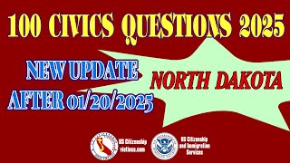 100 Civics Questions for US Citizenship Test 2025 North Dakota