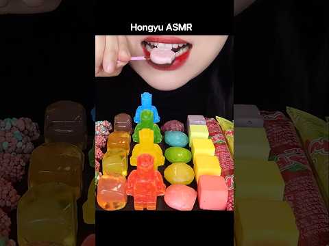 ASMR RAINBOW DESSERTS 무지개 디저트 먹는 레고 EDIBLE <strong>LEGO</strong>, SOUR CANDY #shorts #mukbang #먹방 #rainbow #hongyu
