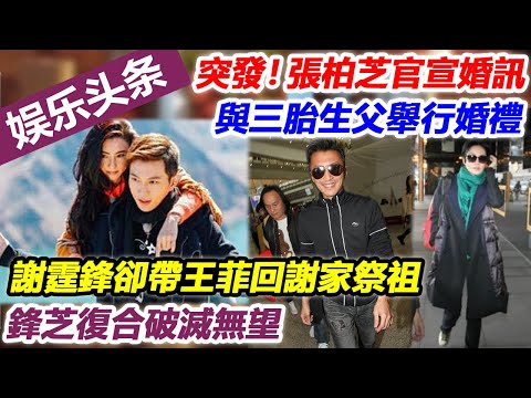 突發！張柏芝官宣婚訊，與三胎生父舉行婚禮，謝霆鋒卻帶王菲回謝家祭祖，鋒芝復合破滅無望