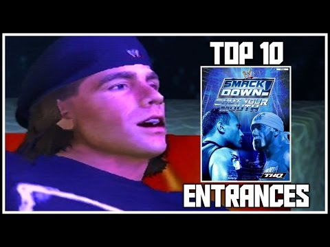 Top 10 WWE Smackdown Shut Your Mouth Entrances! (History Of WWEGames Countdowns)