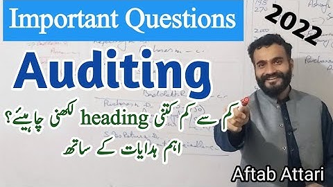 important questions of auditing | auditing important questions | auditing