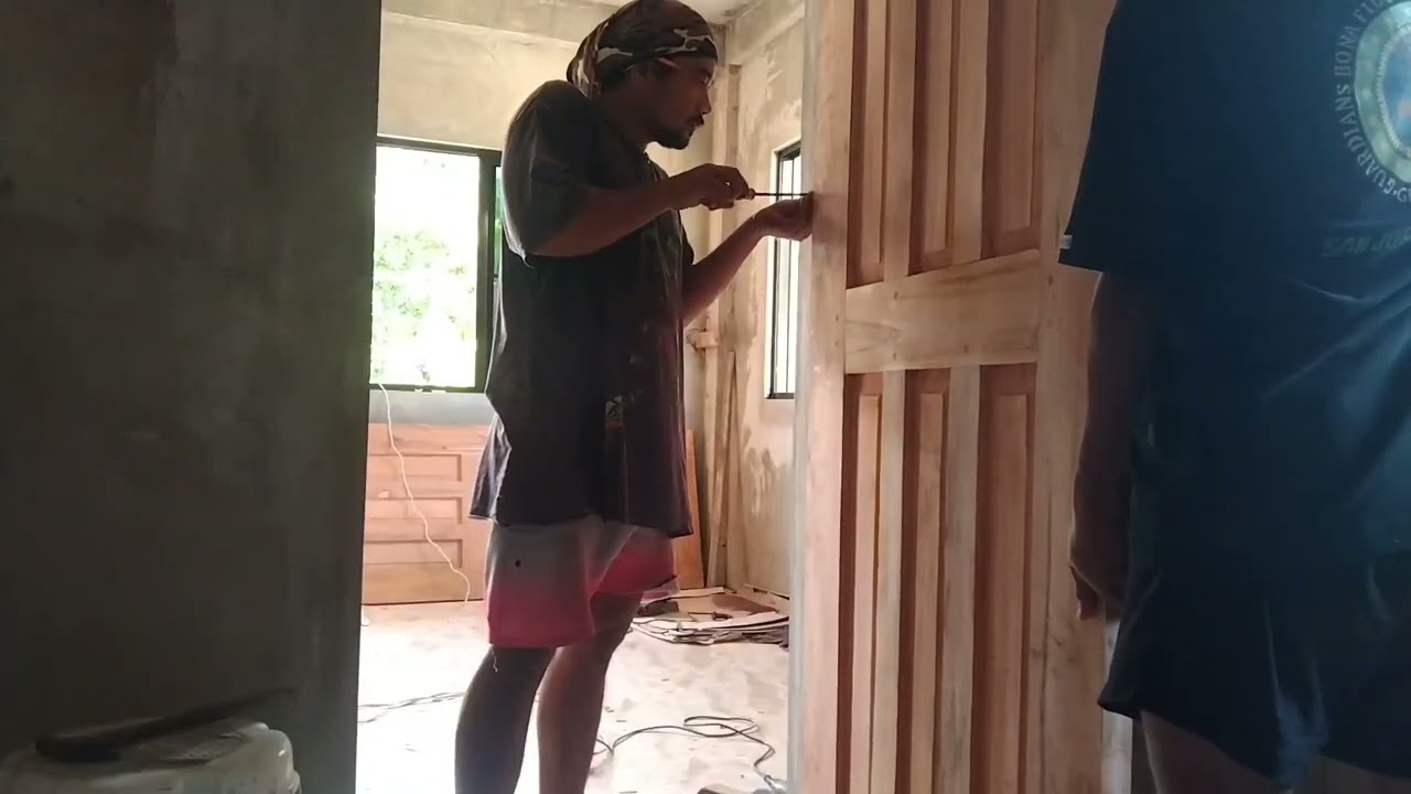 how to install solid door/paano mag kabit ng solid door na walang kapares na solid doorjamb