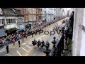 The funeral cortege carrying the body of former British P...