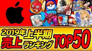 スマホゲーム 19年上半期集計 総合ゲームアプリ売上ランキングベスト50 セルラン Youtube