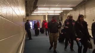 The Ohio State men's basketball team enters Crisler Arena to play Michigan