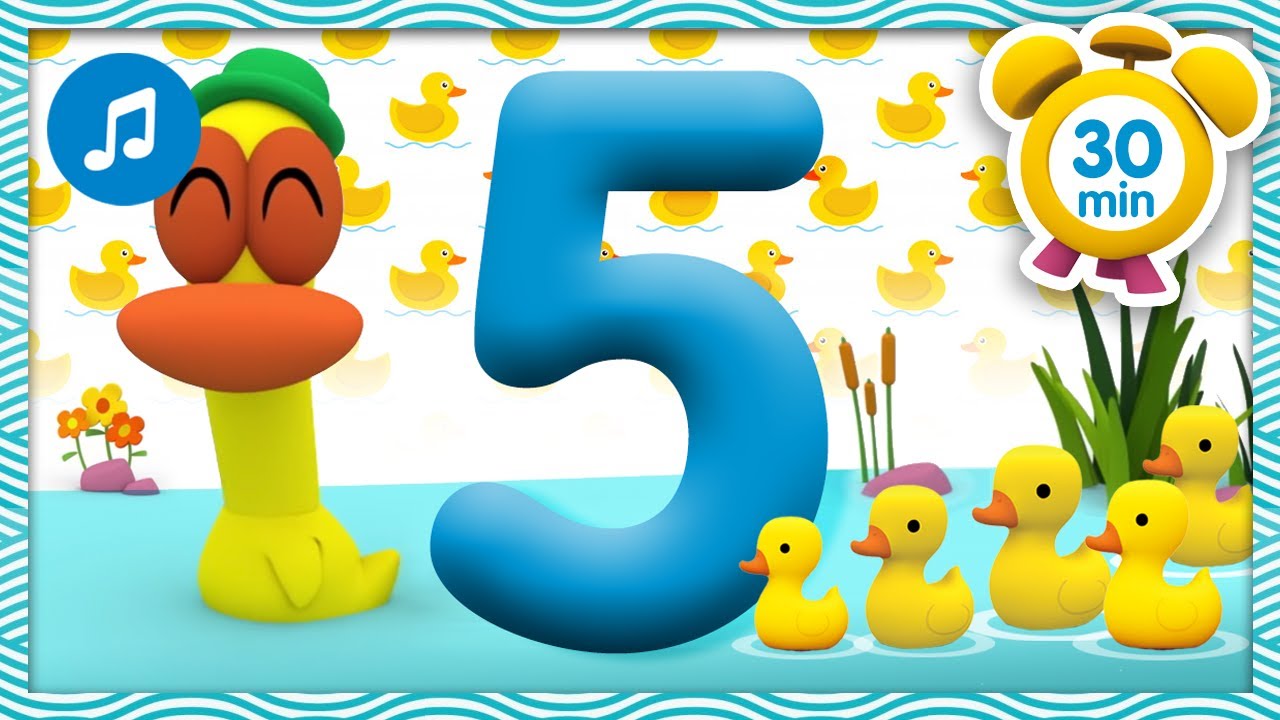 🦆 MÚSICA INFANTIL do POCOYO - 5 patinhos [ 30 minutos ] | Karaoke e desenhos animados para Crianças