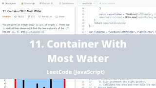 11. Container With Most Water - LeetCode JavaScript