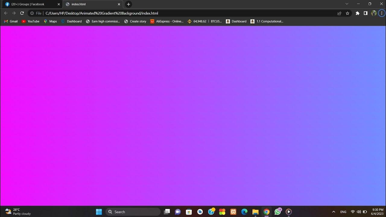 How to Create a Gradient Background using HTML & CSS | VS Code - YouTube