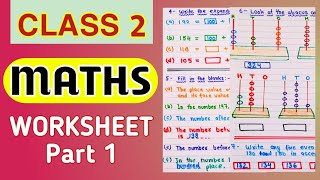 Class 2 Maths Worksheet । Maths Worksheet for Grade 2 ।। PART 1 ।।