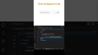 #020 Text to Speech in JavaScript 🔊 Convert Text to Voice 😳 #webdevelopment #javascript #coding