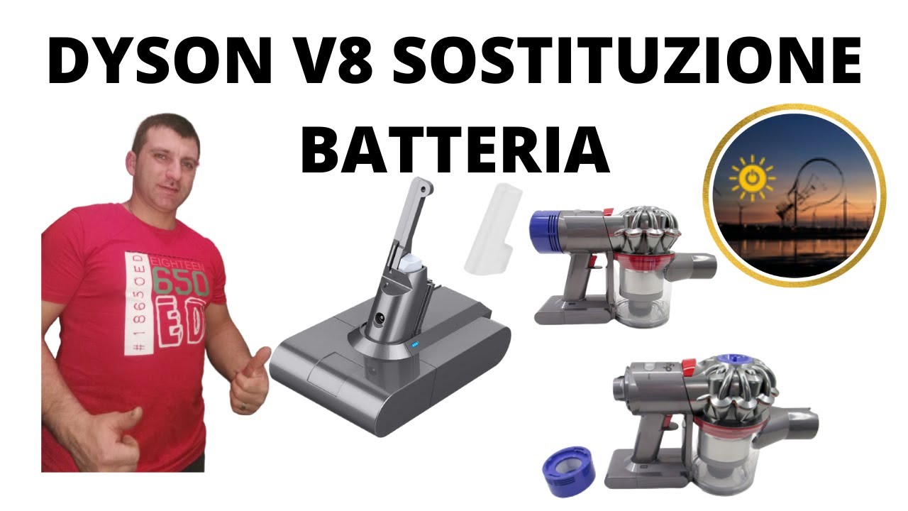 Come sostituire la batteria DYSON V8 Batteria sv10 - YouTube