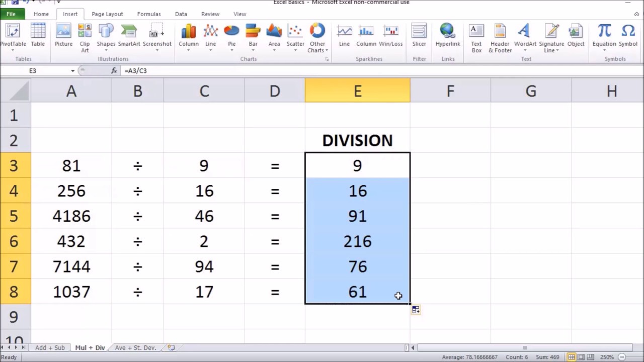 how-to-divide-cells-in-microsoft-excel-2017-youtube