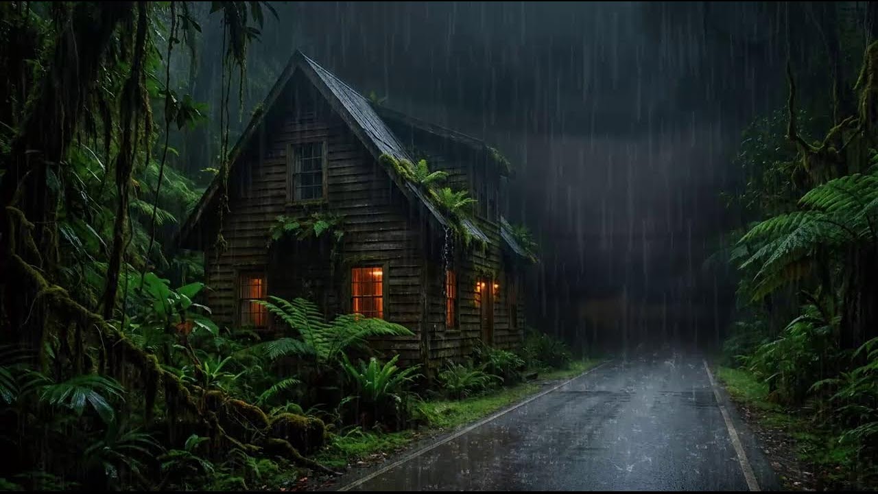 Soothing Rainstorm at Cabin in the Woods for Sleeping Fast