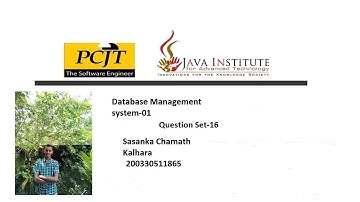 Question Set 16| Database management System| Java institute
