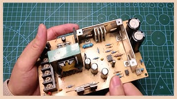 What components are related to the blown fuse in the switching power supply?