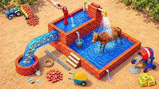 DIY Construction Science Project - Building a Modern Cow Shower and Water Well with Brick and Cement
