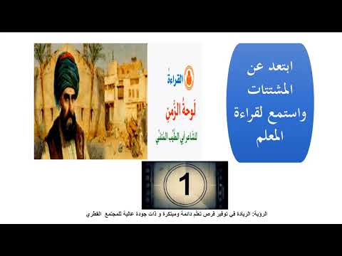 درس قصيدة لوحة الزمن ج1 لمادة اللغة العربية الصف الثامن الفصل الثاني المنهاج القطري