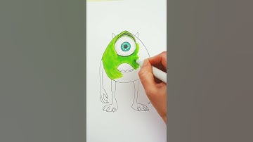 How to draw a monster Mike Wazowski with markers  Monsters , Inc