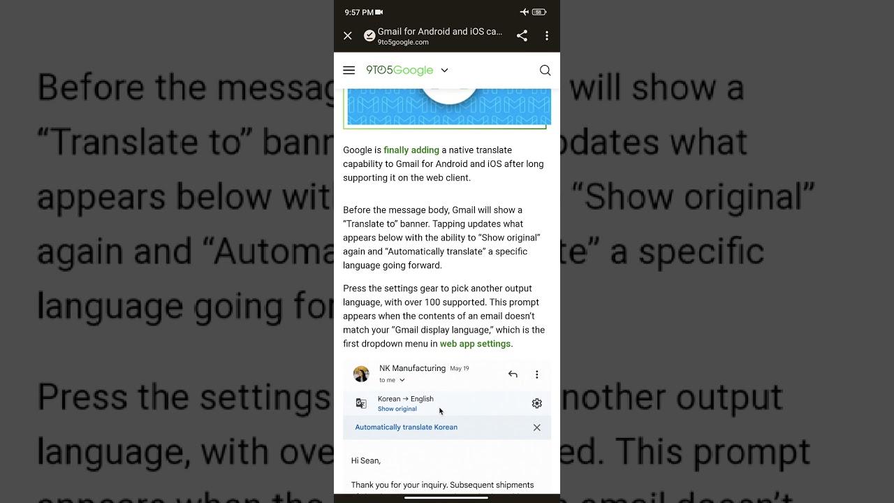 Gmail for Android and iOS can now translate emails [U]