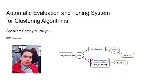 Sergey Muravyov: Automatic Evaluation and Tuning System for Clustering Algorithms