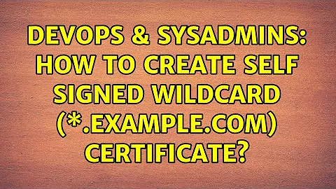 DevOps & SysAdmins: How to create self signed wildcard (\*.example.com) certificate?