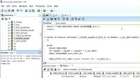 Procedures in Oracle PL/SQL