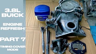 Buick Grand National: Engine Freshen Up Part 7: Timing cover mods, oil pump set up, oil pan install