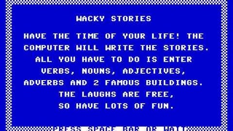 Weird C64 Games - Wacky Stories
