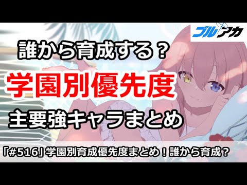 【ブルアカ】学園別育成優先度解説!誰から育成するべき!?主要強キャラまとめ【ブルーアーカイブ】