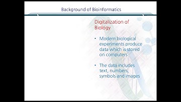 Bioinformatics Lecture 1 Background of Bioinformatics, MSc 1st and 2nd Semester