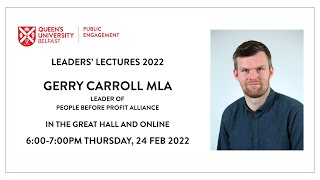 Leaders’ Lecture Series, Gerry Carroll, People Before Profit Alliance