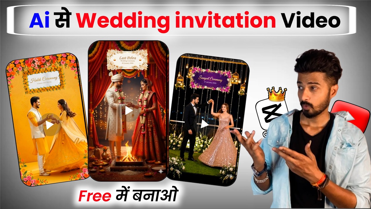 Ai Se Free Wedding Invitation Video kaise banaye | How to make wedding Invitation video Mobile 2026