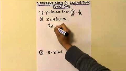 Differentiation of logarithmic functions