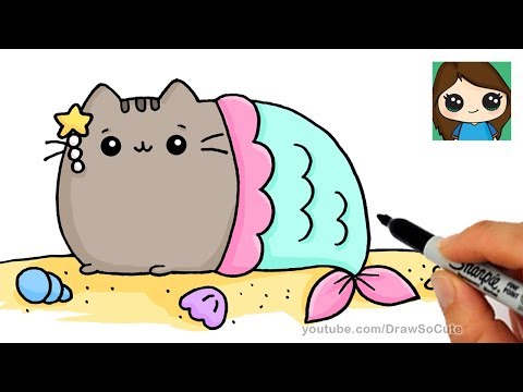 How to Draw a Mermaid Pusheen Easy