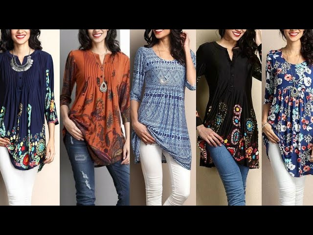 Short kurti with jeans/ short kurti designs/ short kurti with jeggings.