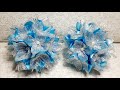 Новогодний букет из маленьких цветов на резинке. Канзаши. Kanzashi