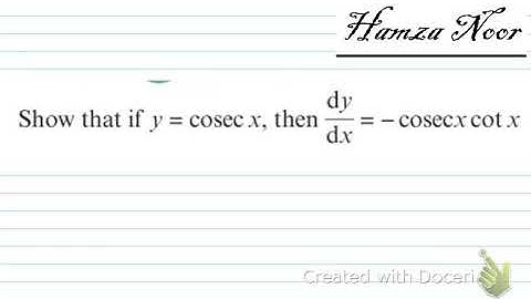 Derivative of Cosec(x) | Edexcel A levels Maths P3 | Differentiation