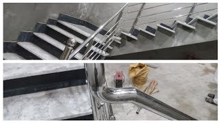 stainless steel  staircase railling full installing how to make steel grill