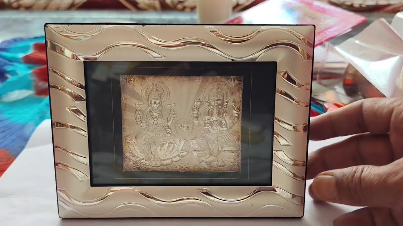 Handcrafted 999 Silver Ganesh Laxmi Frame | Religious Auspicious