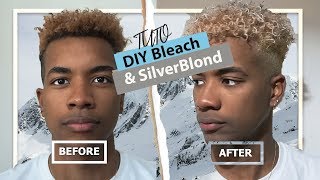 DIY Hair Bleaching - How To Dye Dark to Ashy Blond Hair 👱🏿‍♂️