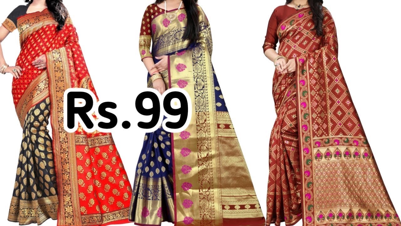 Buy Red Sarees for Women by Jinal & Jinal Online | Ajio.com