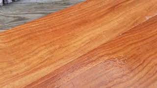 Spruce Imported Wood Veneer- Iroko -1010 mm x 95 mm x 2 mm