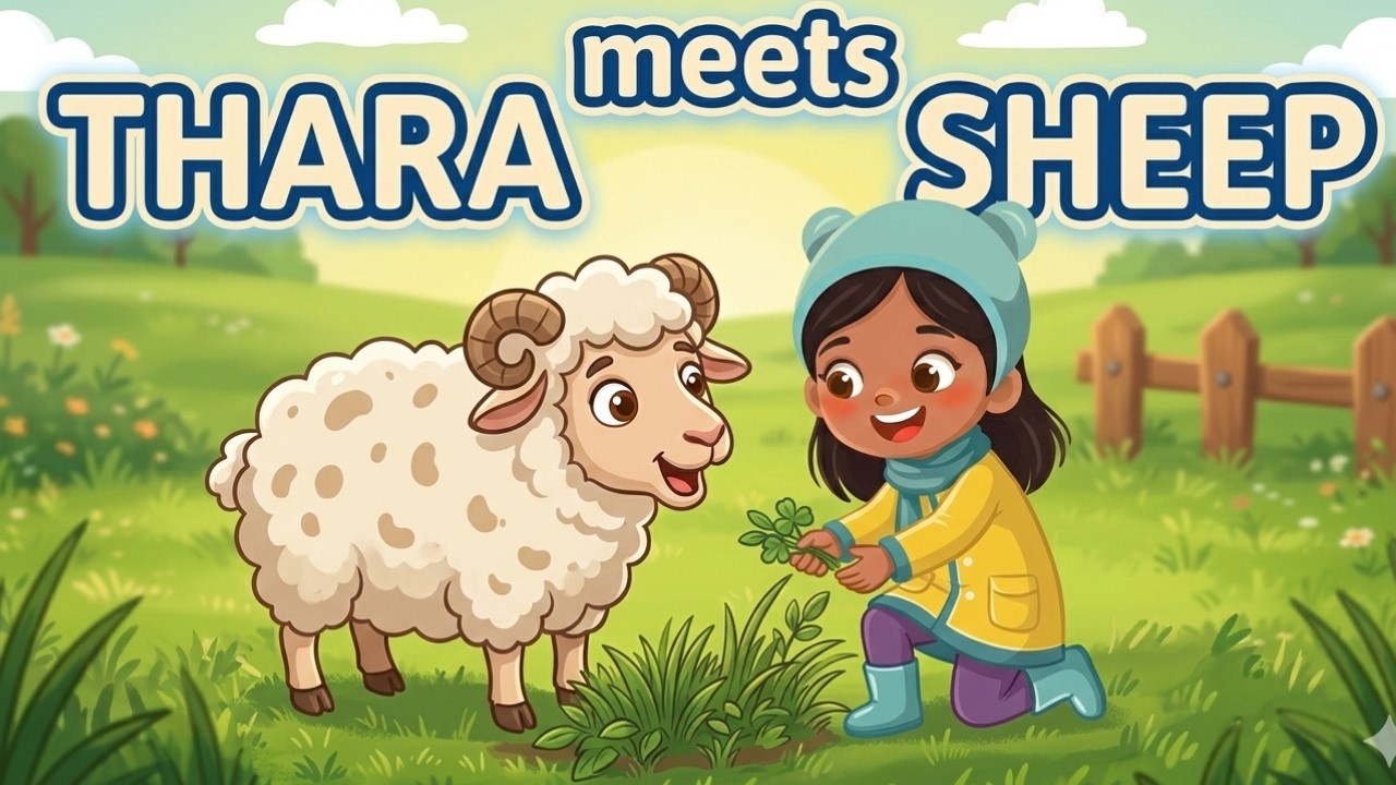 Thara Meets a Sheep 🐑 |Sheep Sound Baa Baa| Farm Animals for Kids | Learn Animals with Thara #thara