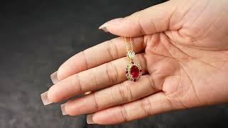 Classic Oval Ruby Earrings, Gold-Plated Earrings for Women, Elegant Jewelry for Formal Events