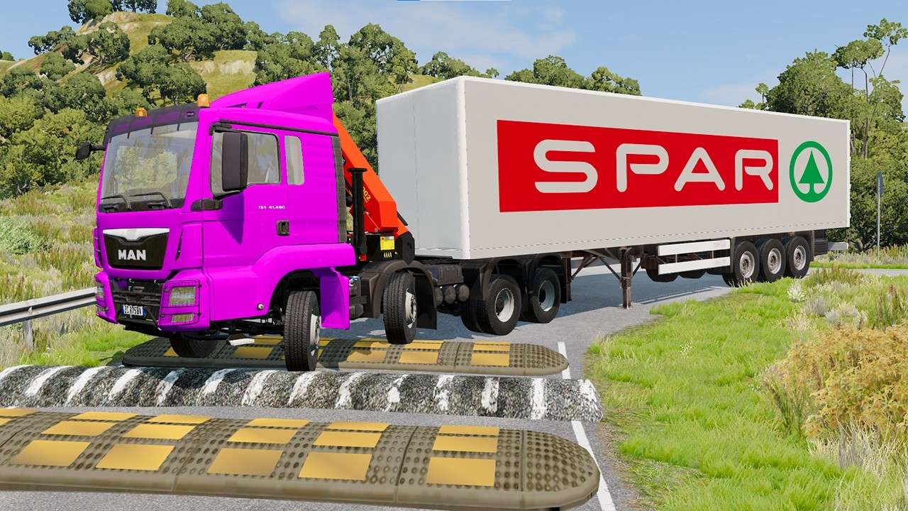 Truck Almost Stuck on Giant Speed Bump #42 | Driver Skills Gameplay | Game Daily | BeamNg.Drive