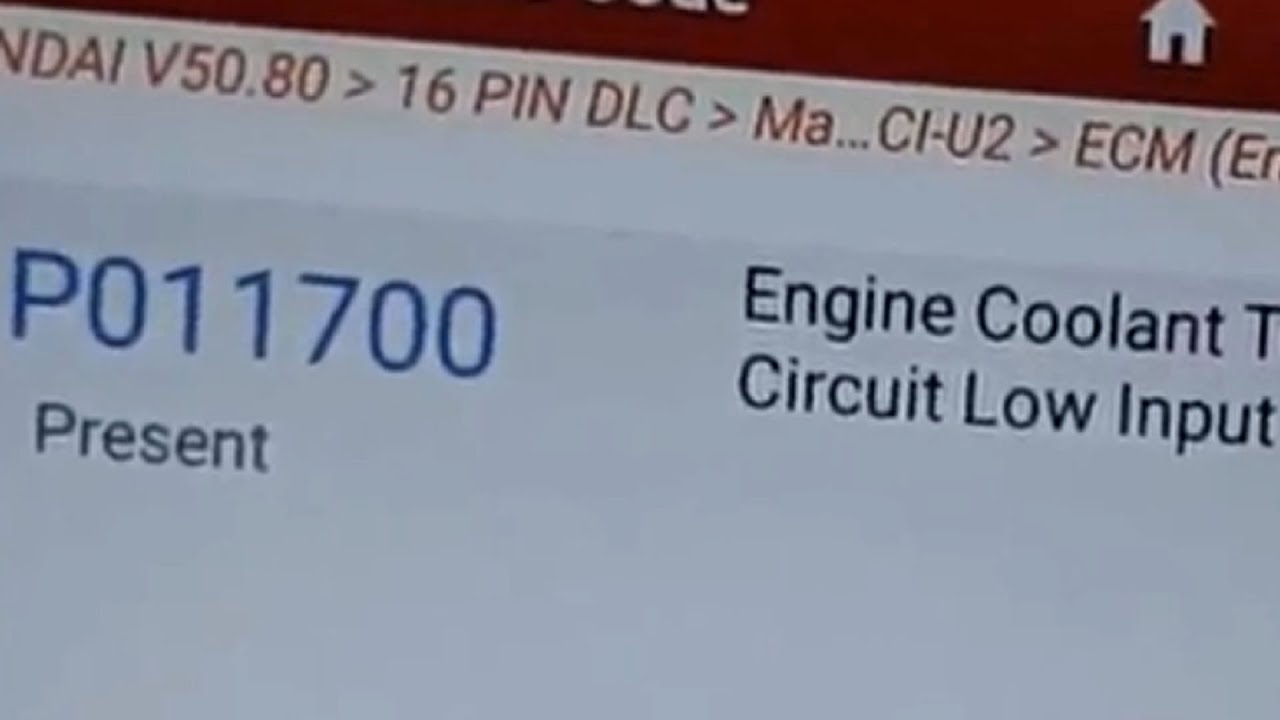 Engine coolant temperature ECT sensor low input - YouTube