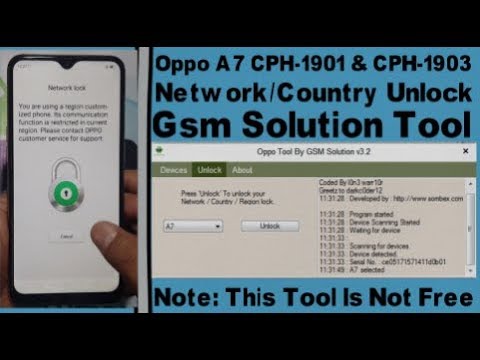 Oppo A7 Cph 1901 Cph 1903 Network Country Unlock By Gsm Solution Tool Youtube