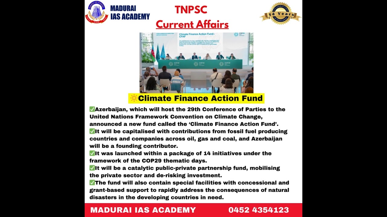 Current Affairs-CLIMATE FINANCE ACTION FUND   |