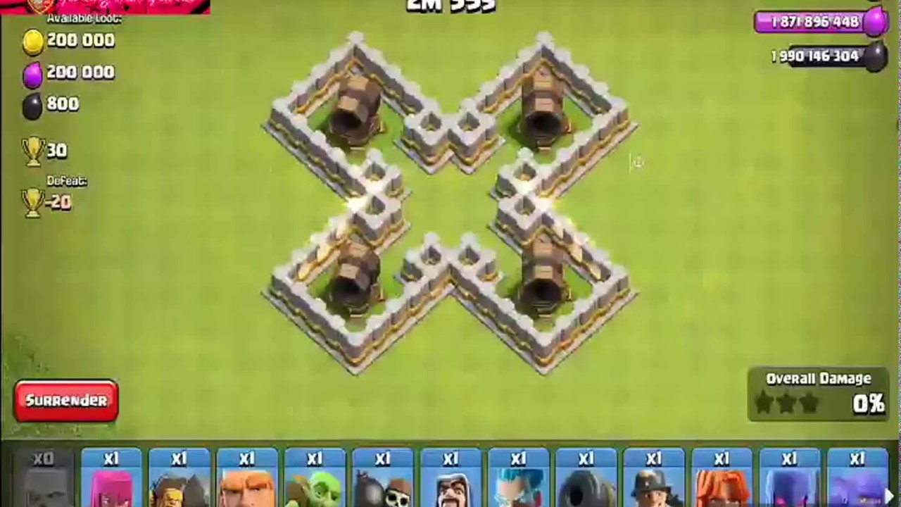 Level 4 Giant Cannon VS All Ground Troops|| who will win??