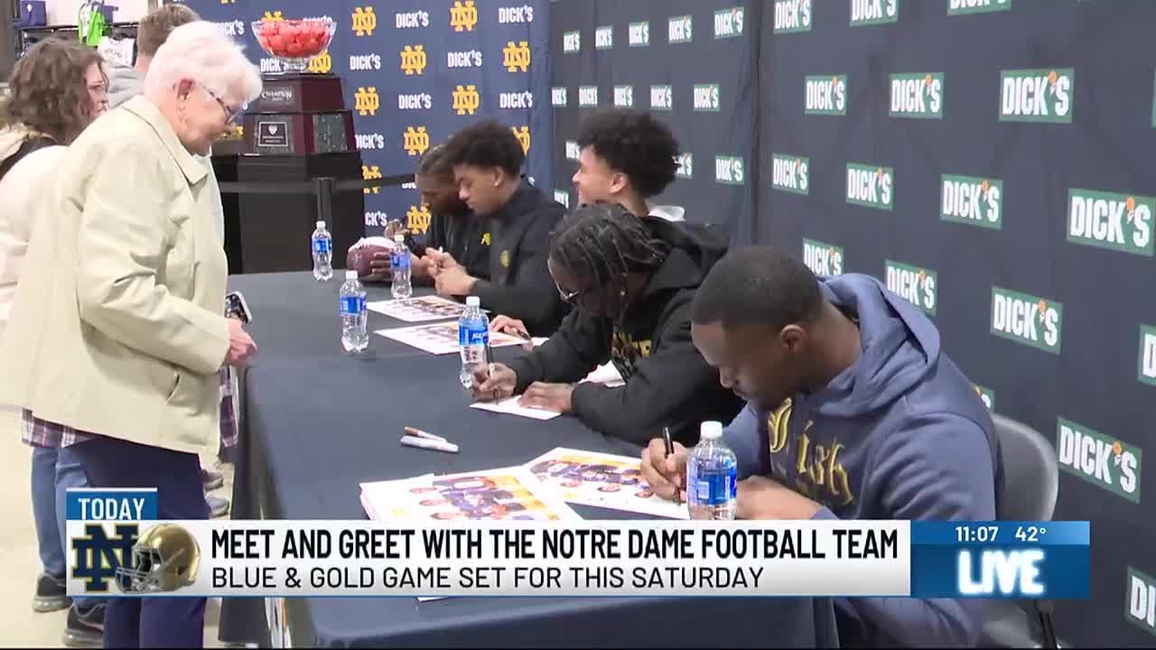 Fighting Irish fans meet Notre Dame football players at Dick's Sporting Goods in Mishawaka